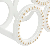 11" White Wood Farmhouse Wine Rack