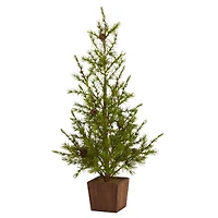 28" Unlit Alpine Artificial Potted Christmas Tree