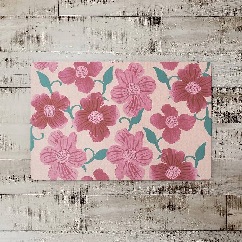 Pink Florals 27" x 18" Floor Mat