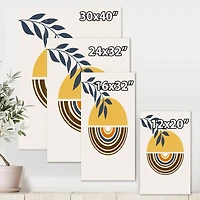 Designart - Abstract Sun Moon Leaves III