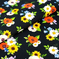 SINGER Ambesonne Poppy and Daisy Cotton Fabric