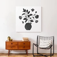 Monochromatic Floral I 30" x 30" Canvas Wall Art