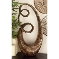 31" Brown Abstract Sculpture
