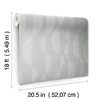 RoomMates Gray Seychelles Wave Peel & Stick Wallpaper