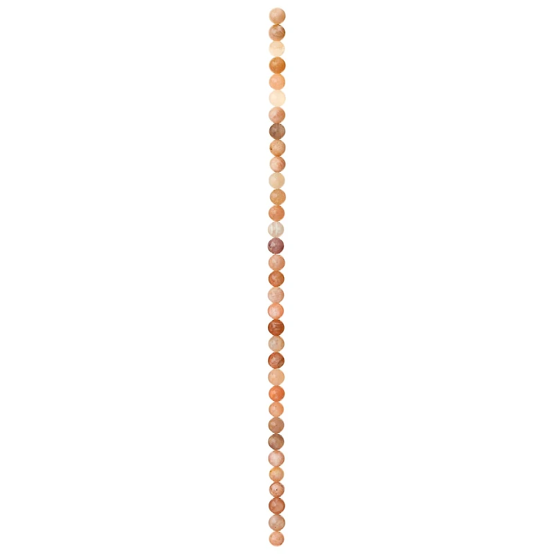 Light Pink & Orange Sunstone Round Beads, 6mm by Bead Landing™
