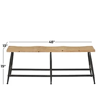 Brown Metal Industrial Bench 19" x 48" x 13"