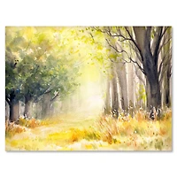 Designart - Bright Sunshine Through The Forest Trees IV