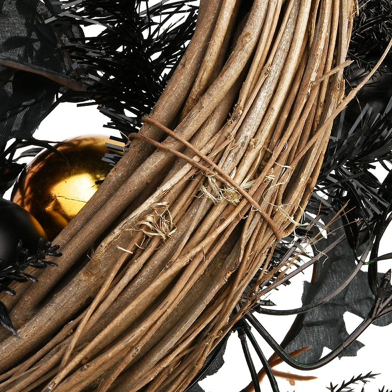 24" Halloween Wreath with Ball Ornaments