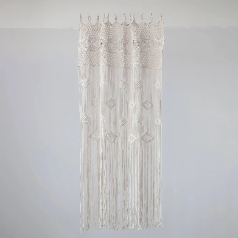 Hello Honey® 84" Hand-Woven Cotton Blend Macramé Curtain