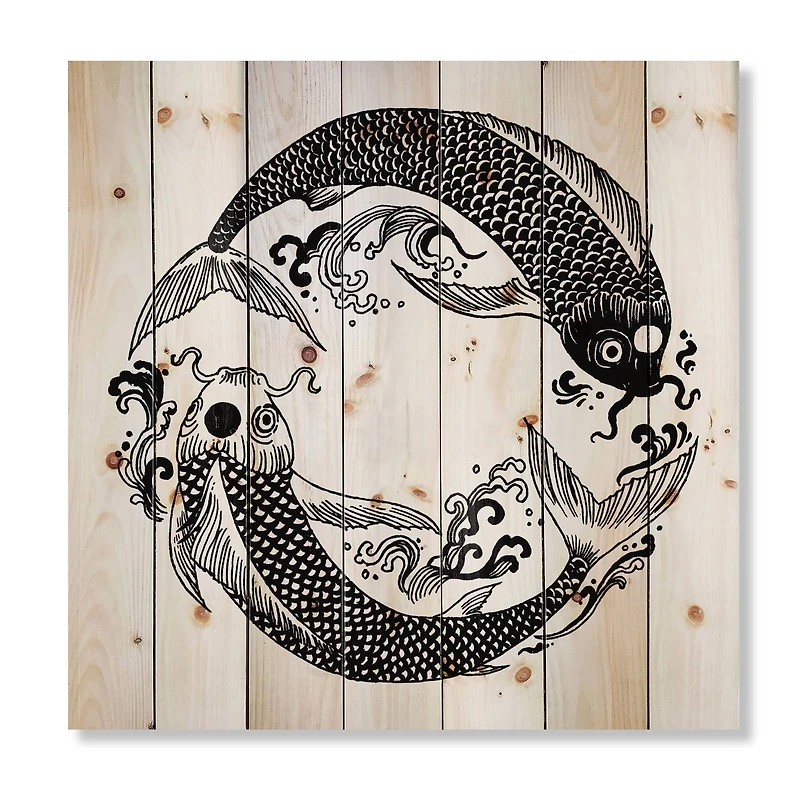 Designart - Chinese Koi Fish In Chinoiserie Style III