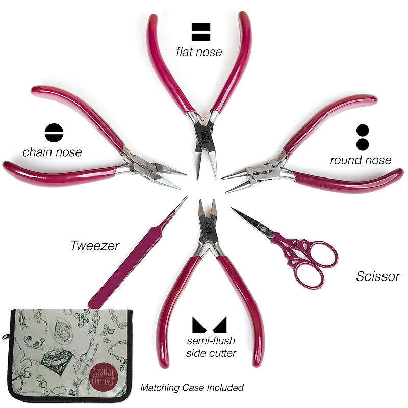 The Beadsmith® Casual Comfort™ 6 Piece Tool Set