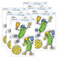 TREND Enterprises® Pickleball Players Vinyl Stickers, 6 Packs of 3