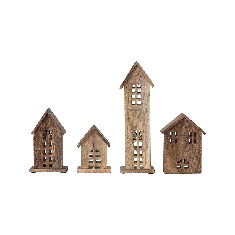 Hello Honey® Natural Carved Mango Wood House Set