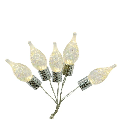 12ct. Warm White LED Iridescent Flame Tip Bulb String Lights on Silver Wire by Ashland®