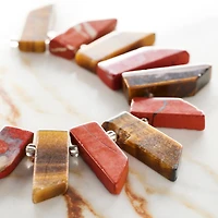 12 Pack: Red Jasper & Tiger Eye Stick Beads by Bead Landing™