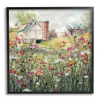 Stupell Industries Vibrant Flower Blossoms Rural Barn Framed Giclee Art