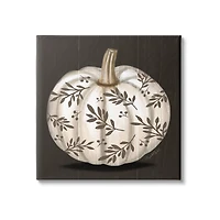 Stupell Industries Leaf Patterned Fall Pumpkin Canvas Wall Art
