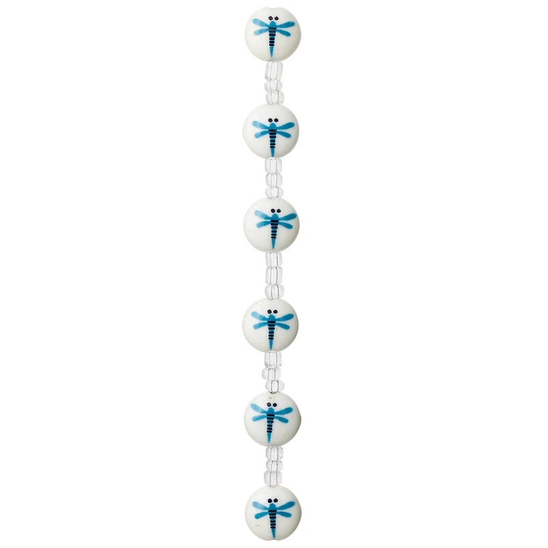 12 Packs: 6 ct. (72 total) Small Dragonfly Lentil Glass Beads, 12mm by Bead Landing™