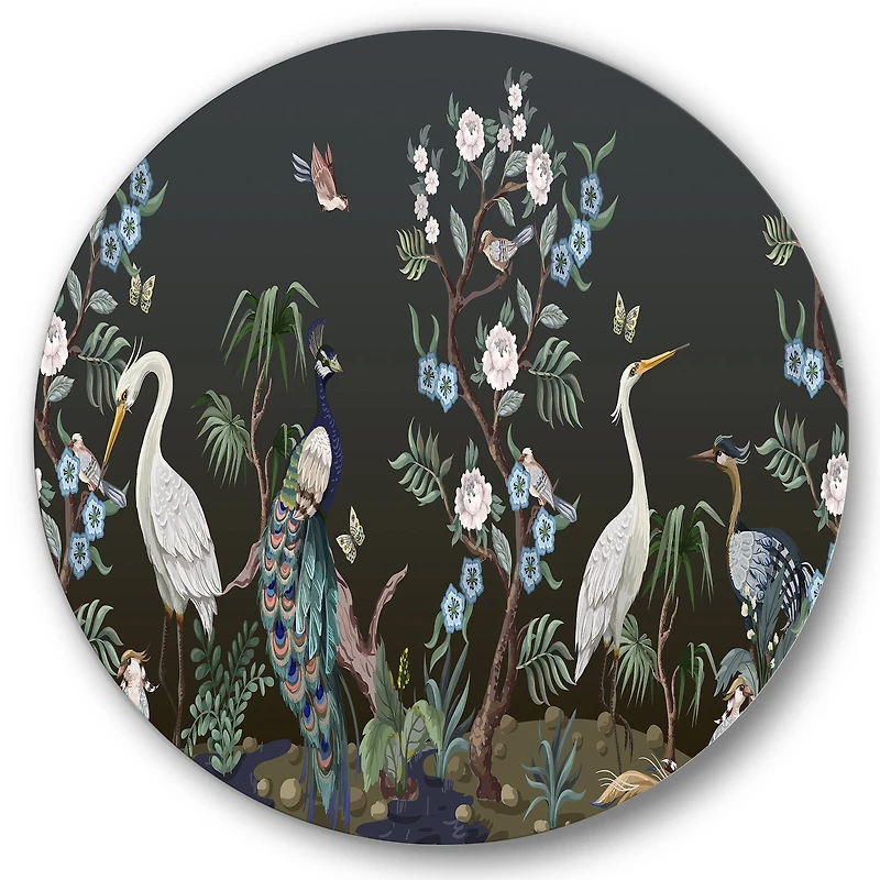 Designart - Chinoiserie With Birds and Peonies IV