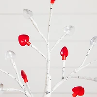 2ft. Pre-Lit Artificial Valentine's Day Twig Tree with 24 Red & White Heart-Shaped LED Lights