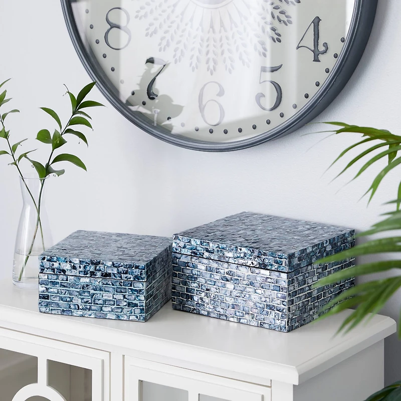 Blue Mother of Pearl Coastal Box Set