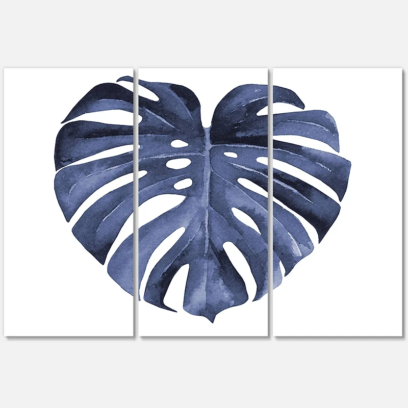 Designart - Tropical Blue Watercolour Leaves III