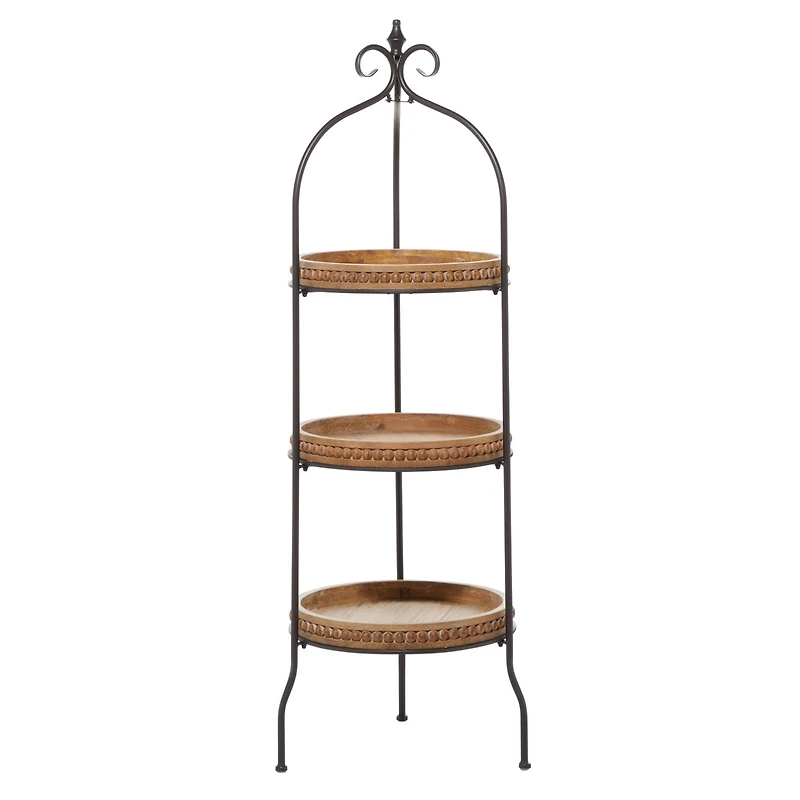 Brown Metal Traditional Shelving Unit, 51 " x 17 " x 17 "