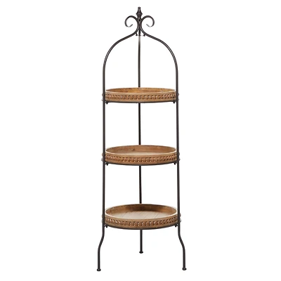 Brown Metal Traditional Shelving Unit, 51 " x 17 " x 17 "