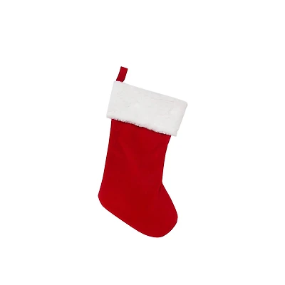 18" Classic Red with White Faux Fur Stocking by Ashland®