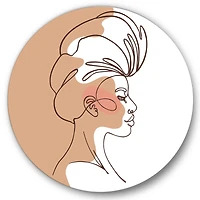 Designart - One Line Portrait of African American Woman II