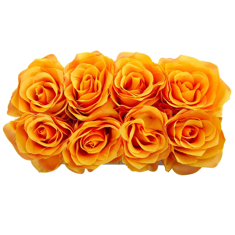 Rose Arrangement In Black Square Vase