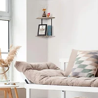 White 2-Tier Floating Corner Shelf