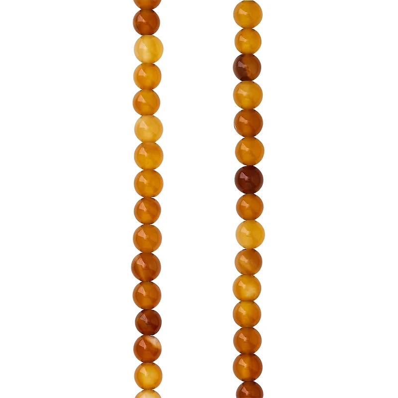 12 Pack: Yellow Agate Round Beads by Bead Landing™, 4mm