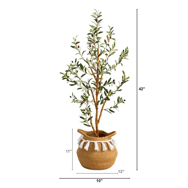 3.5ft. Artificial Olive Tree with Basket