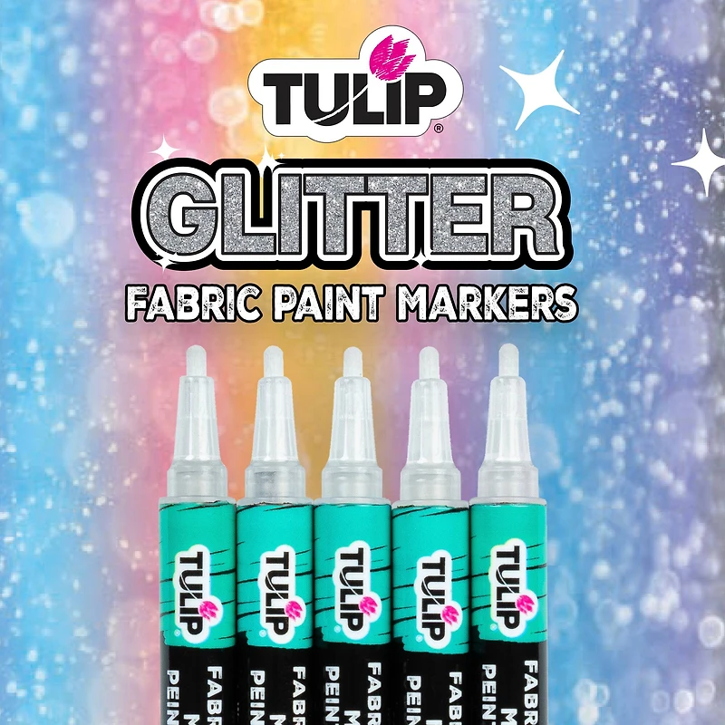 Tulip® Glitter Fabric Paint Markers, 5ct.