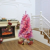 5ft. Pre-Lit Peppermint Pine Artificial Christmas Tree, Warm White LED Lights by Ashland®