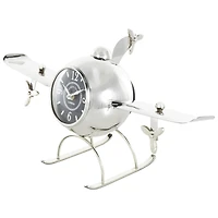 19" Silver Stainless Steel Decorative Airplane Clock