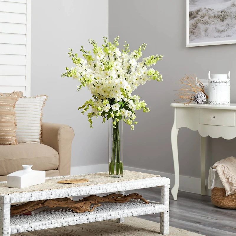 3ft. Delphinium Arrangement in Glass Vase