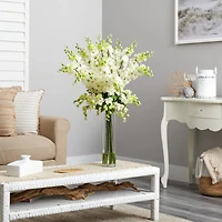 3ft. Delphinium Arrangement in Glass Vase