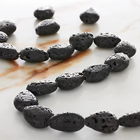 Black Lava Teardrop Beads, 13mm by Bead Landing™