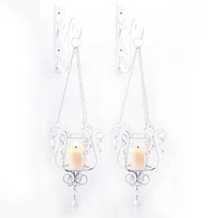 19.5" Bedazzling Pendant Candle Wall Sconce, 2ct.
