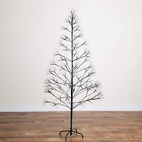 6ft. Pre-Lit Artificial Halloween Black Starburst Tree with 1680 Fairy Warm White LED Lights