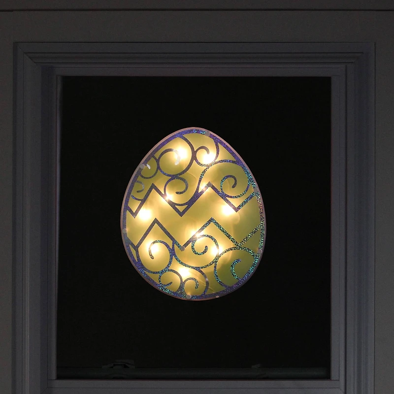 12" Lighted Easter Egg Window Silhouette Decoration