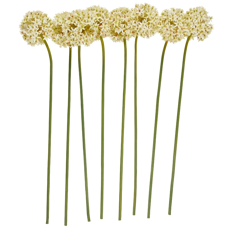 31" White Allium Artificial Flower Stem, 8ct.