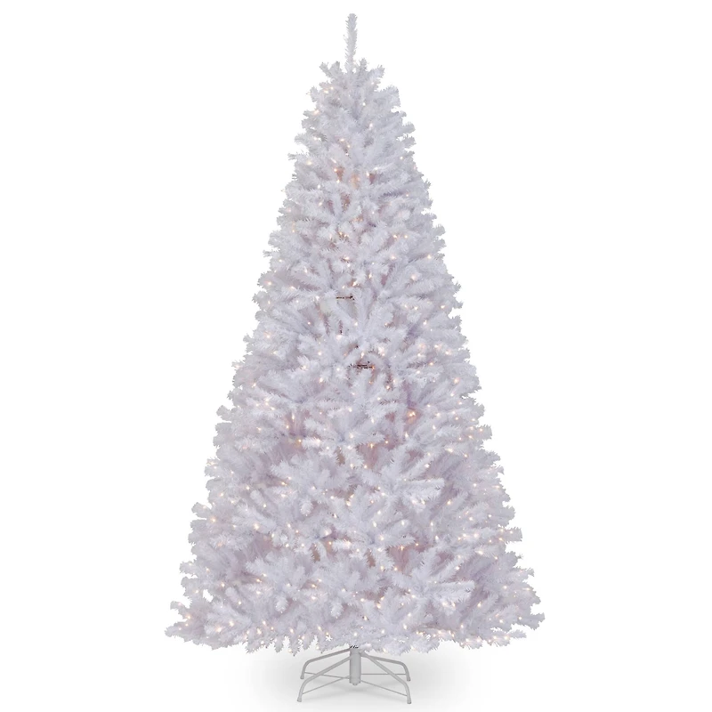 9ft. Pre-Lit North Valley® White Spruce Artificial Christmas Tree, Clear Lights