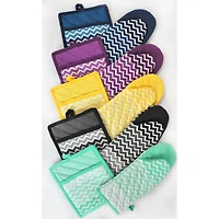 Yellow Chevron Kitchen Set