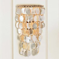 Hello Honey® 18" Capiz and Wood Bead Wall Sconce
