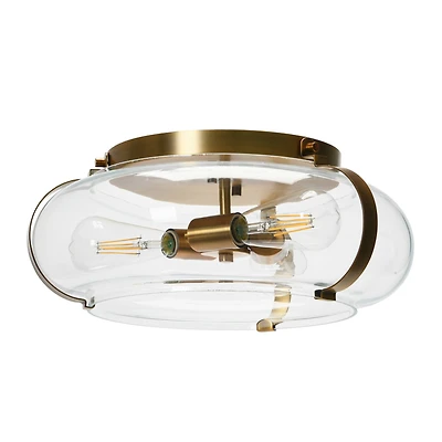 Hello Honey® Robert Stevenson Lighting Alston Brushed Bronze Flush Mount Glass & Metal Ceiling Light