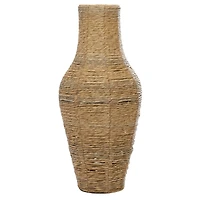 Brown Faux Seagrass Handmade Tall Woven Floor Vase 12" x 12" x 28"