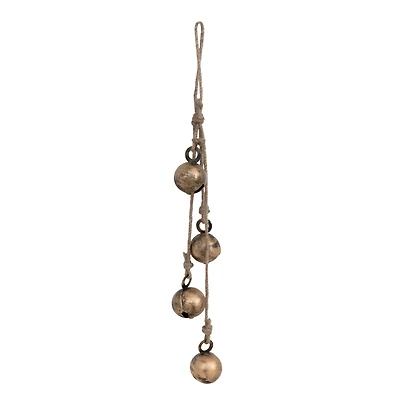 Hello Honey® 12" Antique Brass Finish Hanging Metal Jingle Bells
